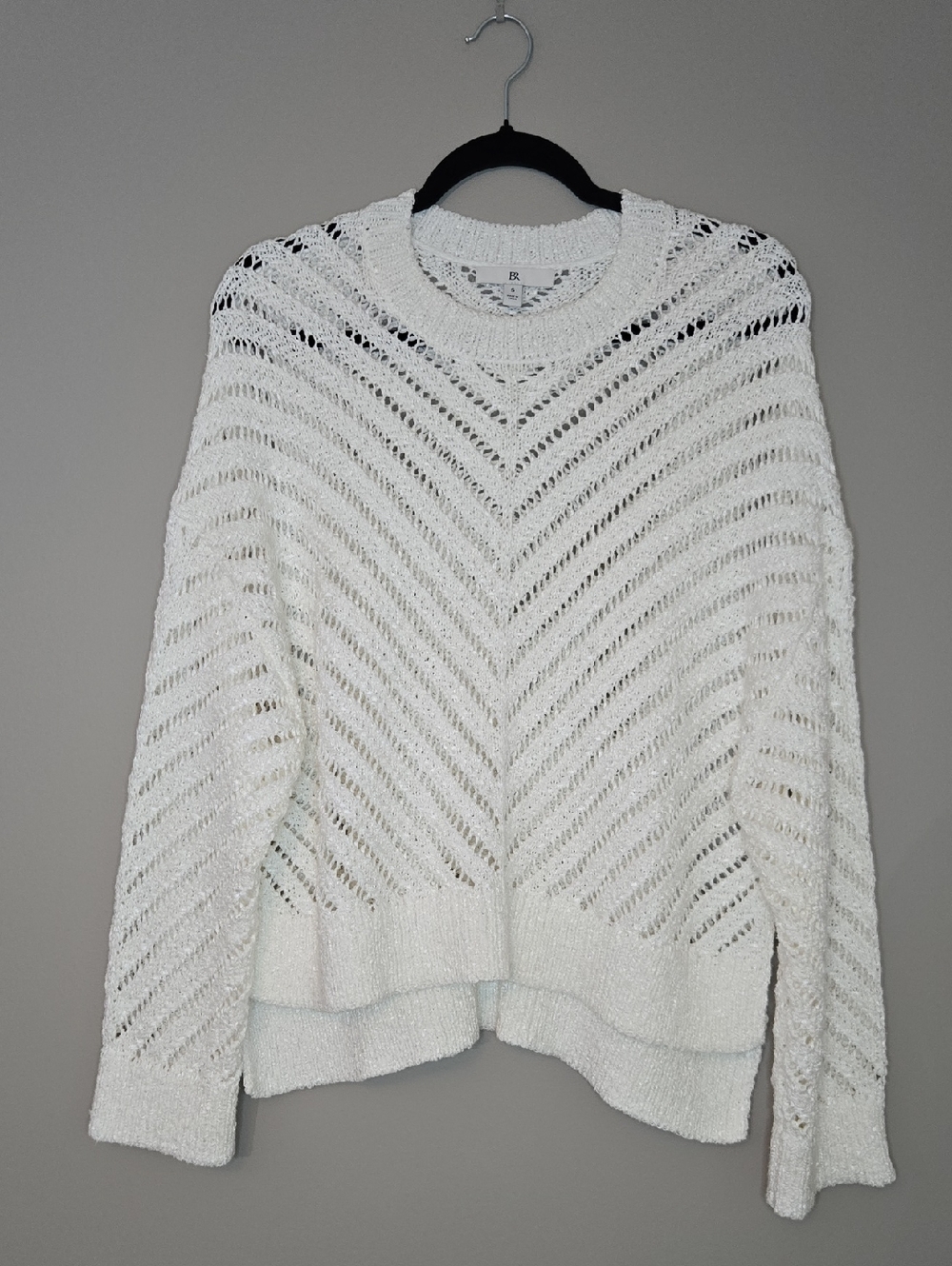 Lightweight Cream Open-Knit Women's Sweater